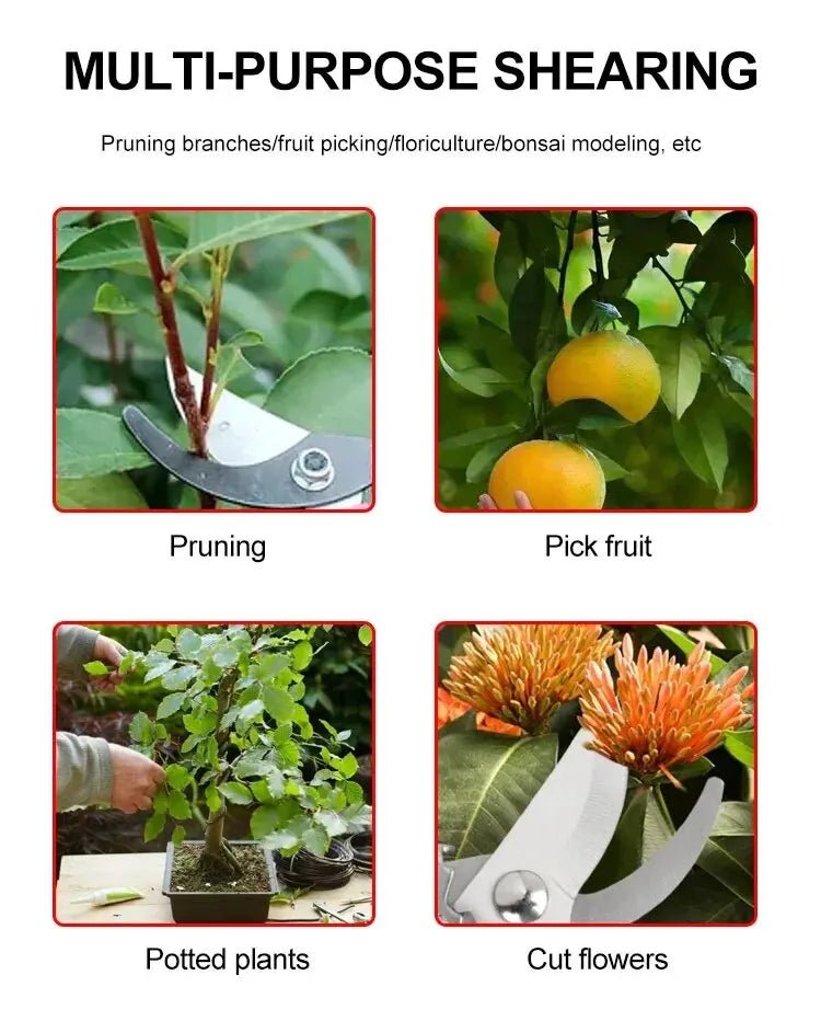 Gartenschere mit Edelstahlklinge, multifunktional - Grun - 20