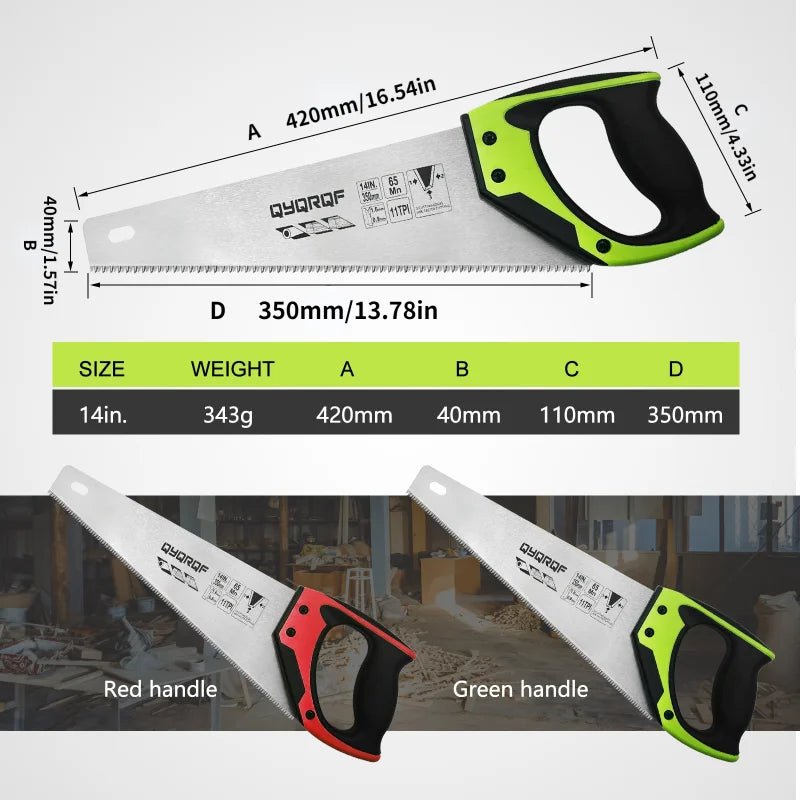 Handsäge 14 Zoll mit Feinzahnung, ergonomisch - Grun - 33