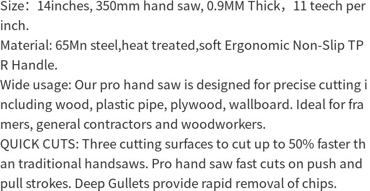 Handsäge 14 Zoll mit Feinzahnung, ergonomisch - Grun - 33